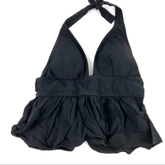 New J Crew Halter Peplum Tankini Top Pique Nylon - Picture 3 of 5